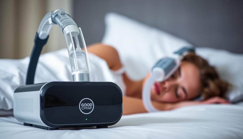 睡眠呼吸機使用示意圖